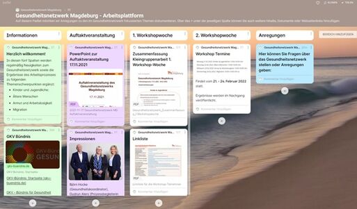 Bild vergrößern: Digitale Arbeitsplattform für alle Mitwirkenden des Gesundheitsnetzwerk Magdeburg
