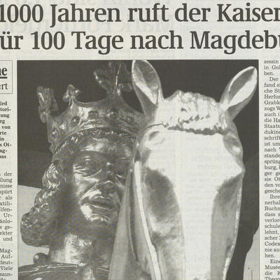Volksstimme-Artikel zur Kaiser-Otto-Ausstellung 2001