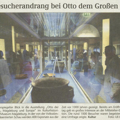 Volksstimme-Artikel zur Kaiser-Otto-Ausstellung 2001