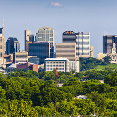 Skyline von Partnerstadt Nashville in Tennessee, USA