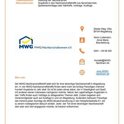 Steckbrief MWG Nachbarschaftsverein