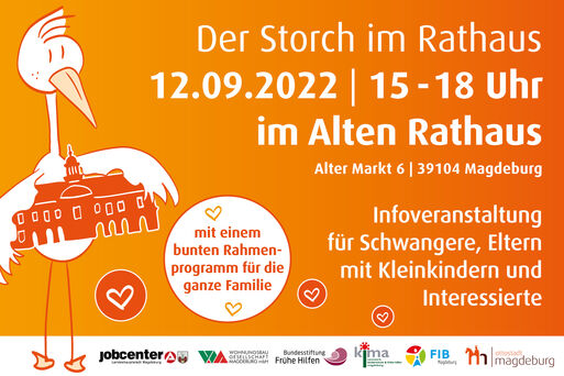 Bild vergrößern: Storch im Rathaus