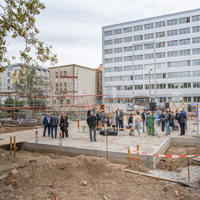 Grundstück für den Bau Neue Synagoge Magdeburg zur Grundsteinlegung 2022