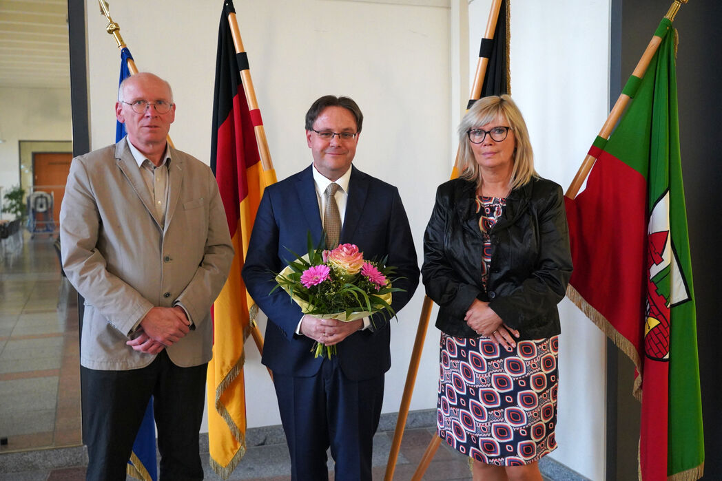 Prof. Dr. Alexander Pott, Ronni Krug, Oberbürgermeisterin Simone Borris © Landeshauptstadt Magdeburg, Laura Busch