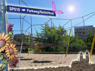 Bild vergrößern: SP019 Spielfläche Parkweg/Seilzirkus