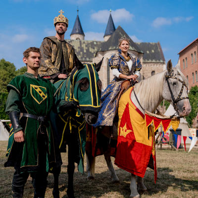 Zahlreiche Ritter werden auf ihren Pferden zum Turnier erwartet © www.AndreasLander.de