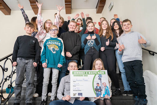 Sieg E-Waste-Race Magdeburg: Klasse der Gemeinschaftsschule Thomas Mann