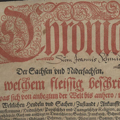 Johannes Pomarius, Chronica der Sachsen und Nidersachsen [...], Wittenberg 1589