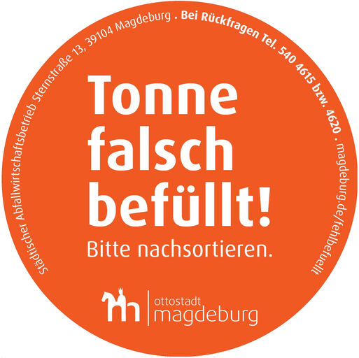 Bild vergrößern: Aufkleber Tonne falsch befüllt