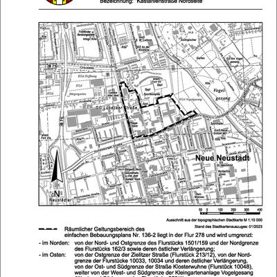 Lageplan zur Auslegung 136-2 Kastanienstrasse Nordseite