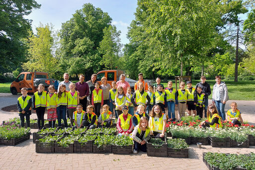 Schneidersgarten: Grundschulkinder lassen Blumenbeet erblhen