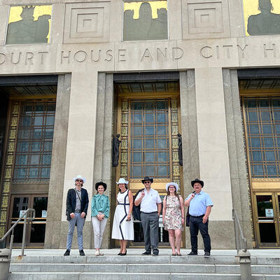 Magdeburgs Delegation vor dem Rathaus (City Hall) Nashville/Tennessee