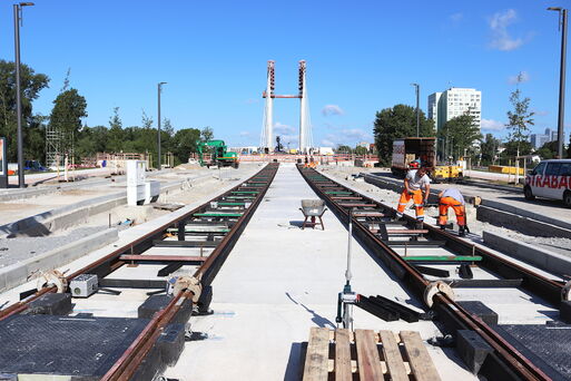 Gleisbau am Heumarkt - Anschluss an die neue Brcke, 06/23