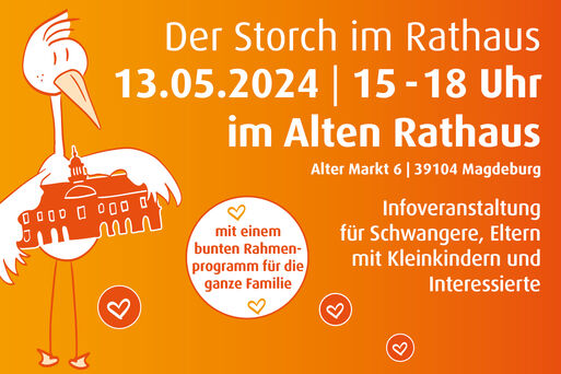 Bild vergrößern: Informationsbild zur Magdeburger Infoveranstaltung "Der Storch im Rathaus" 2024
