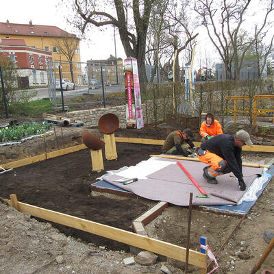 Bau des Städtegartens auf der Landesgartenschau in Bad Dürrenberg_14