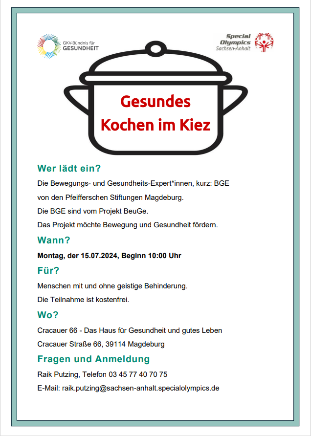 Gesundes Kochen Einladung