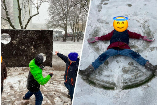 Schneegestöber im Hort Agga Knack