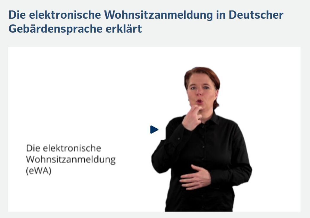 Wohnsitz anmelden, Hauptwohnung anmelden (Gebärdensprache)