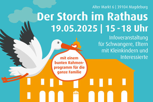 Teaserbild Storch im Rathaus 2025