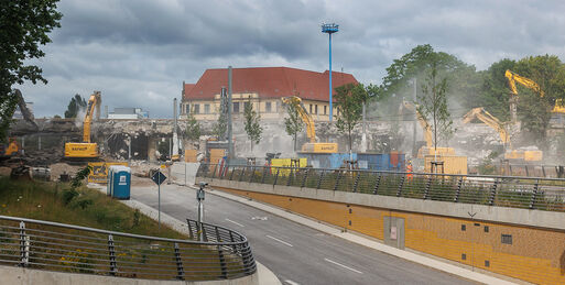 Abrissarbeiten Ringbrücke Damschkeplatz ERA