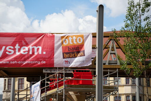 Einschub erste Behelfsbrücke Damaschkeplatz