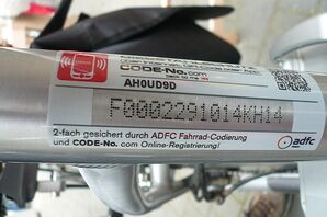 Bild vergrößern: Fahrradcodierung Beispielbild