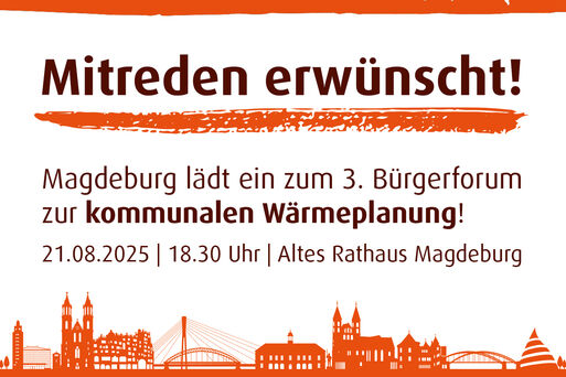Einladung zum 3. Bürgerforum zur kommunalen Wärmeplanung Magdeburg