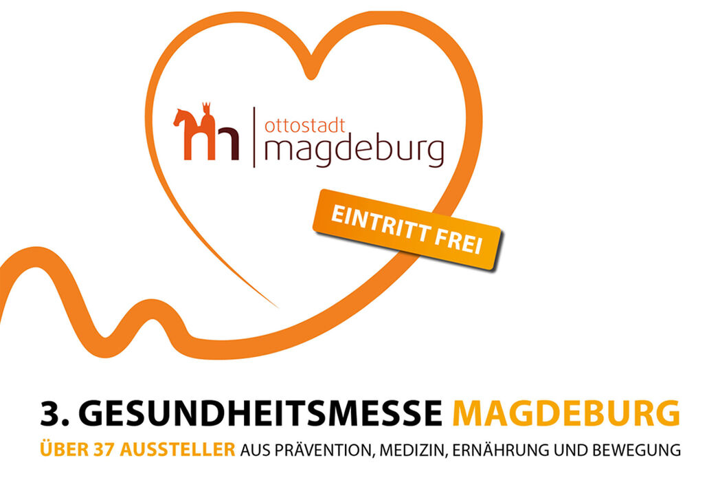 Ein Schleifenherz mit dem Logo der Landeshauptstadt Magdeburg